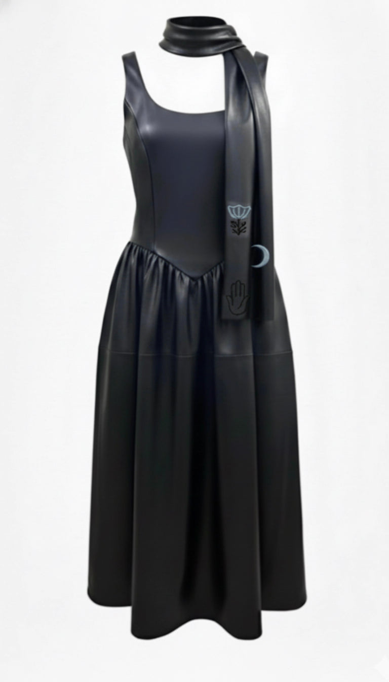 Long Midnight Dress & Scarf