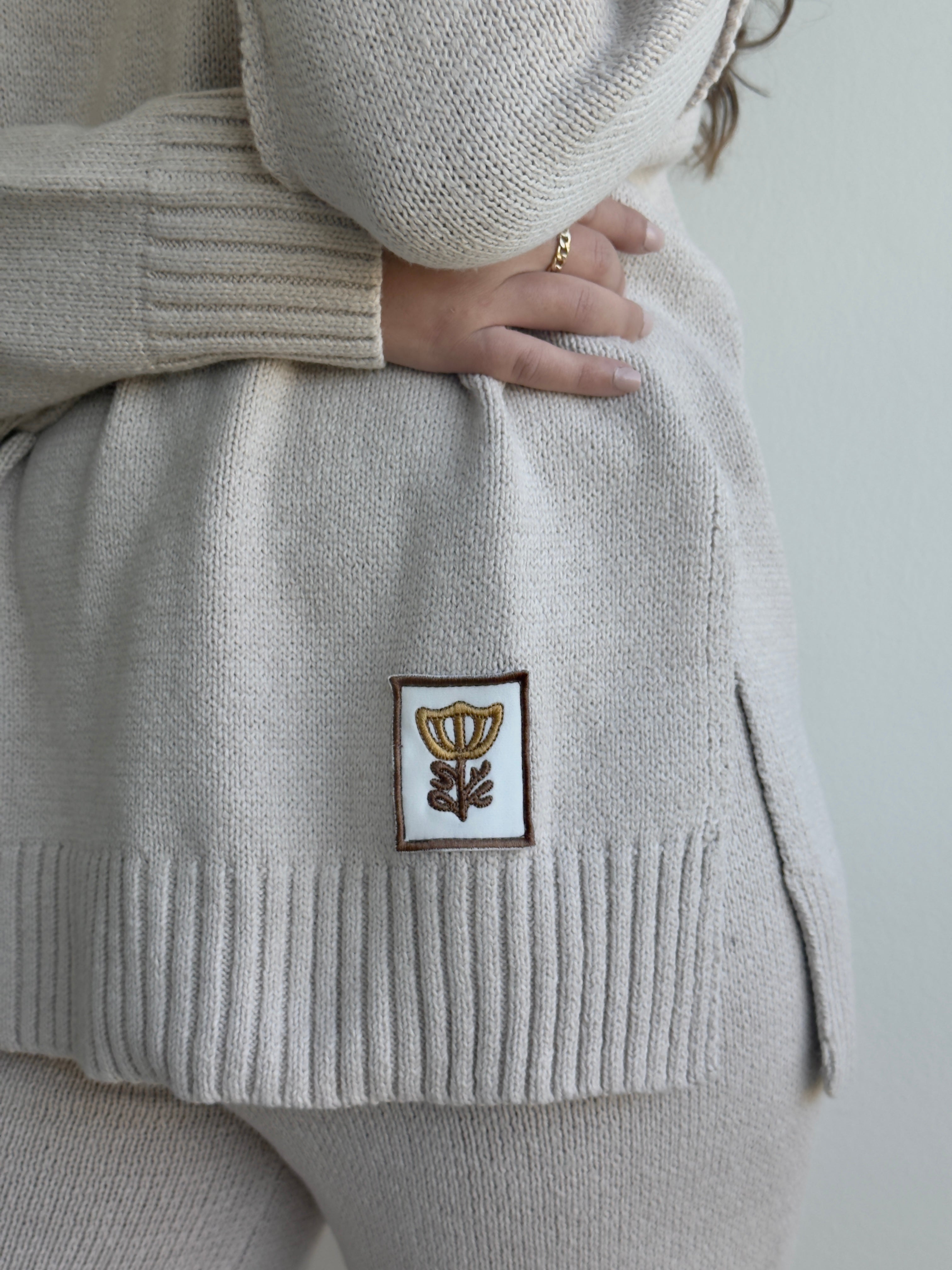 Beige Knitted Set