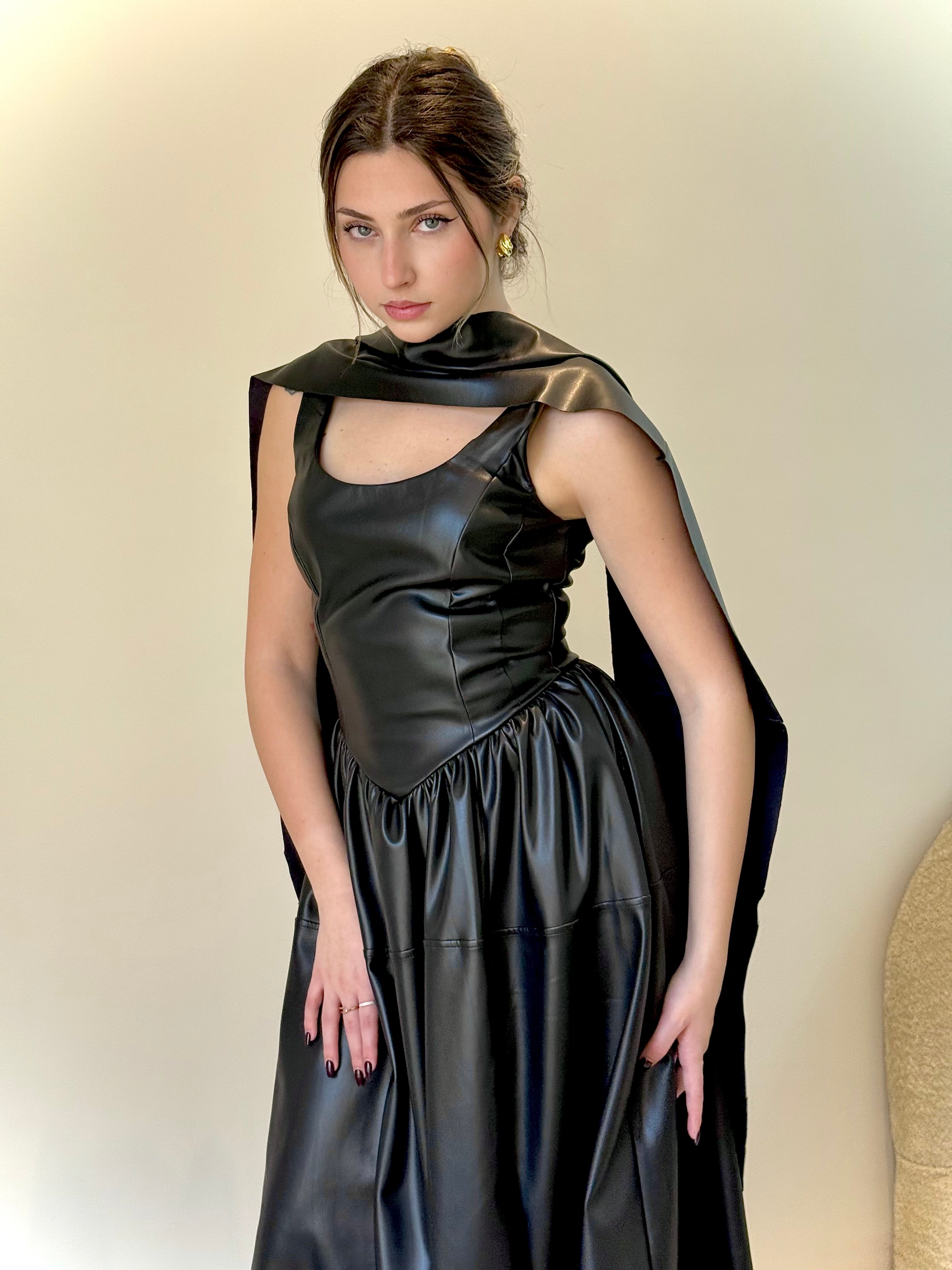 Long Midnight Dress & Scarf