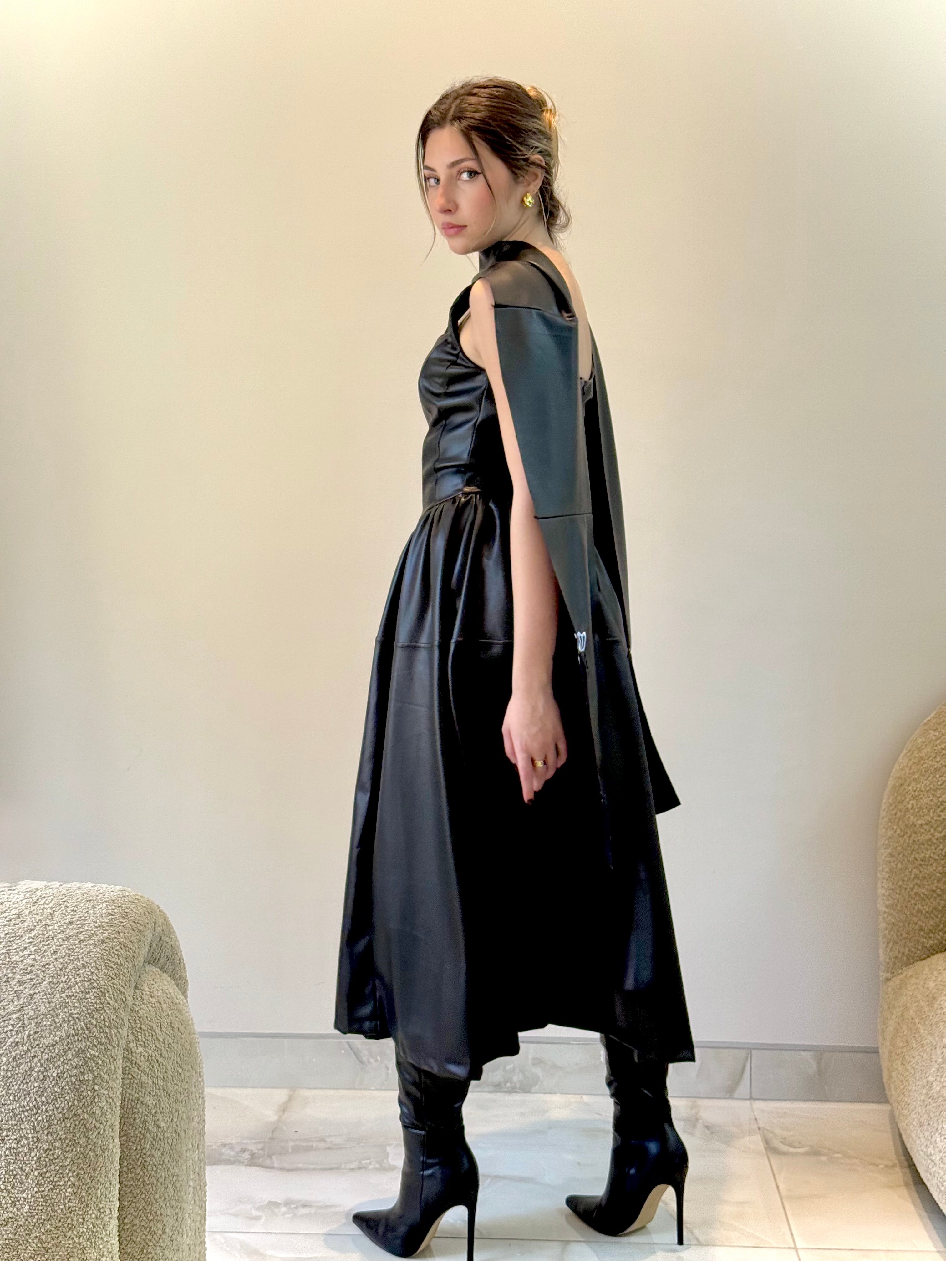 Long Midnight Dress & Scarf