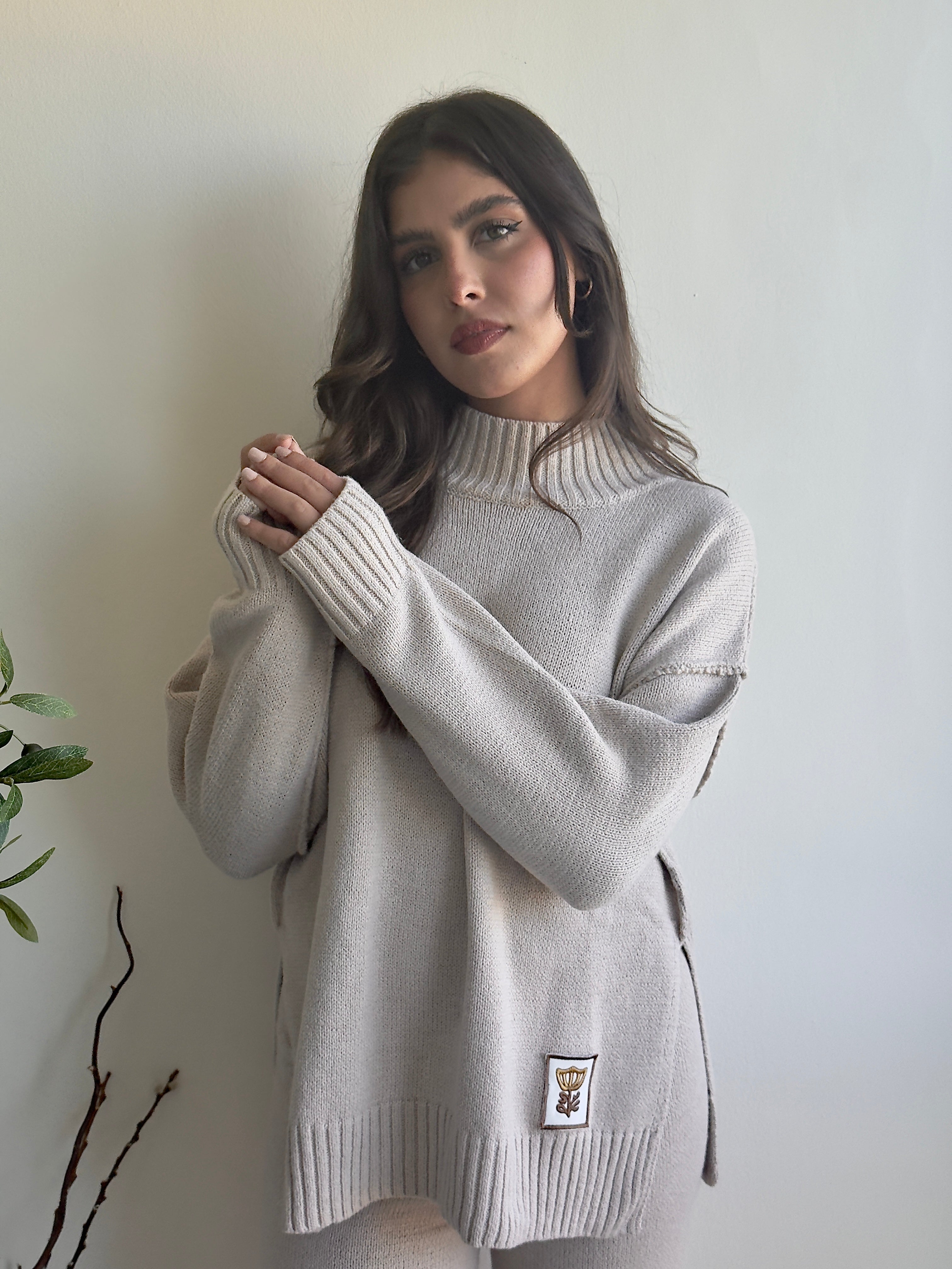 Beige Knitted Set